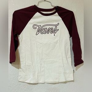 Vans Jr VANS Sleeve Top,SIZE small ,Velour Logo